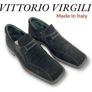 VITTORIO VIRGILI MEN'S 43 US 9.5 DRESS SHOES Suede LEATHER Handmade | Square Toe